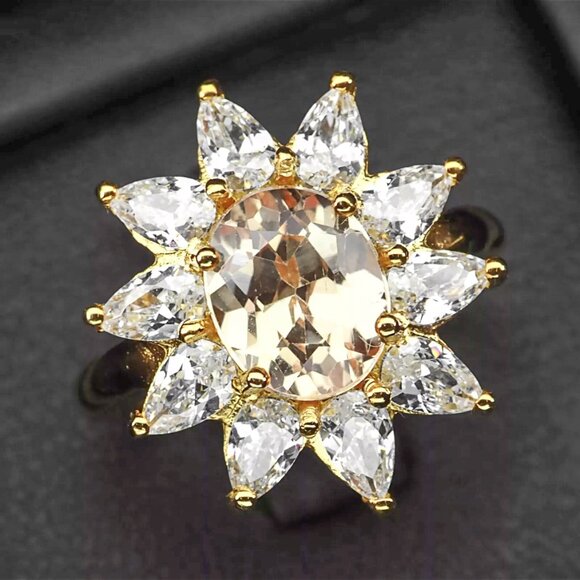 Pale Yellow Sapphire 2.72Ct 925 Sterling Silver Handmade Floral Ring Sz 6 - Picture 1 of 6